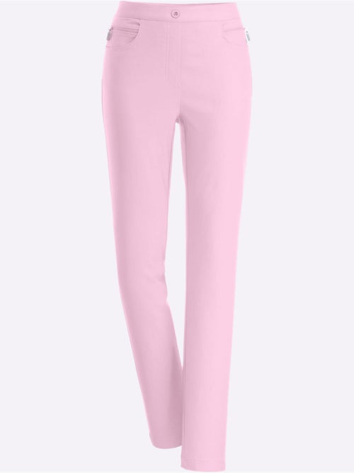 Pantalon extensible avec ceinture élastique et poches décoratives - Taille standard - Moda Vilona - Kiabi