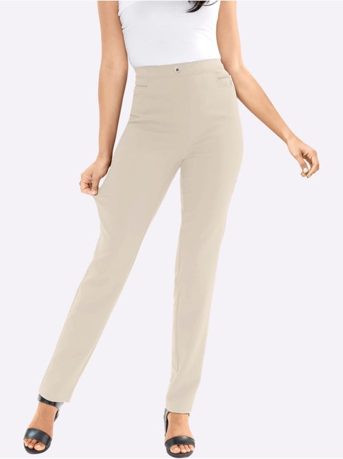 Pantalon extensible avec ceinture élastique et poches décoratives - Taille standard - Moda Vilona - Kiabi