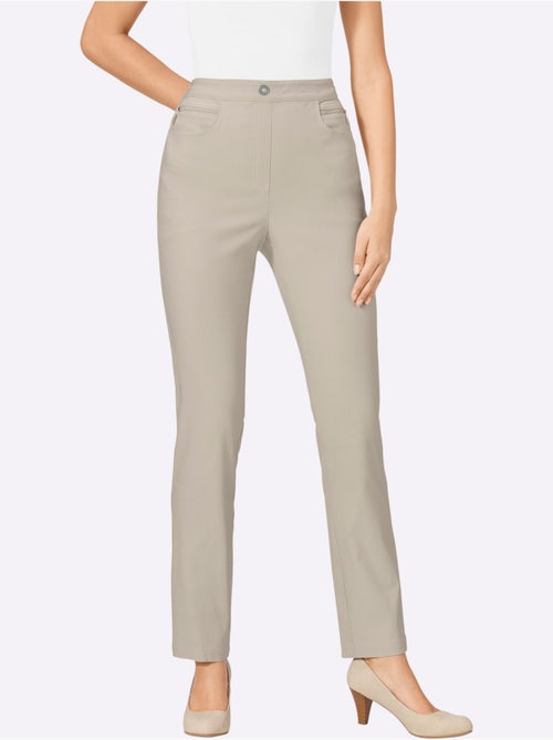 Pantalon extensible avec ceinture élastique et poches décoratives - Taille standard - Moda Vilona - Kiabi