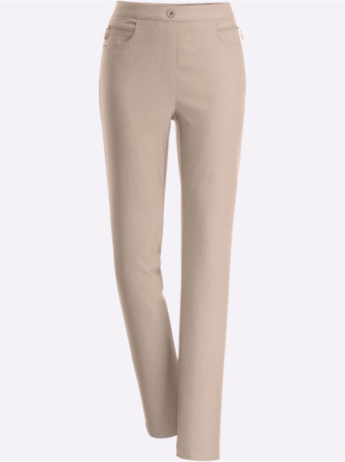 Pantalon extensible avec ceinture élastique et poches décoratives - Taille standard - Moda Vilona - Kiabi