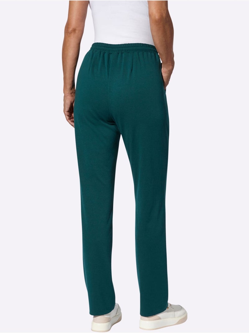 Pantalon extensible avec ceinture élastique et poches pratiques - Taille courte - Moda Vilona Bleu pétrole - Kiabi