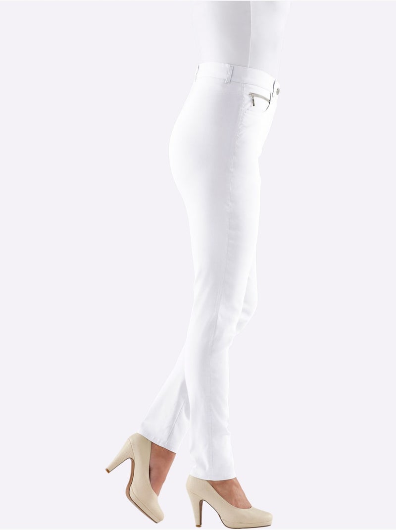 Pantalon extensible avec ceinture intégrée et poches zippées - Taille extra courte - Witt Blanc - Kiabi