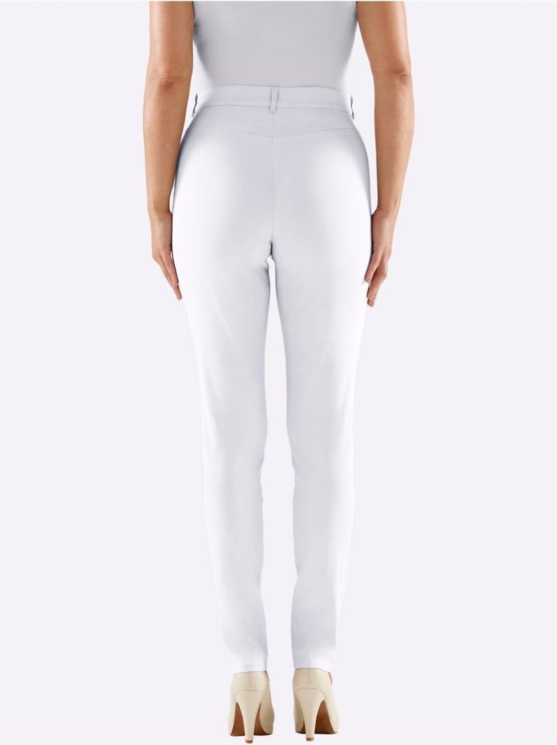 Pantalon extensible avec ceinture intégrée et poches zippées - Taille extra courte - Witt Blanc - Kiabi