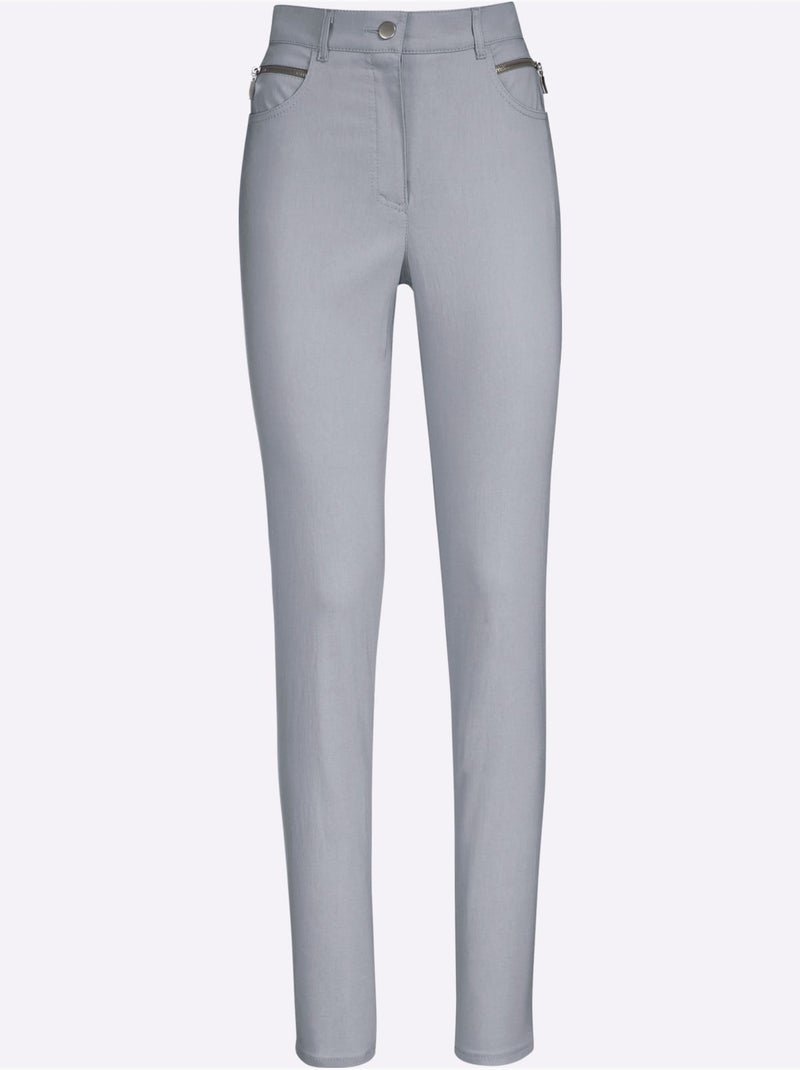 Pantalon extensible avec fermeture à glissière et poches zippées - Taille courte - Witt Gris - Kiabi