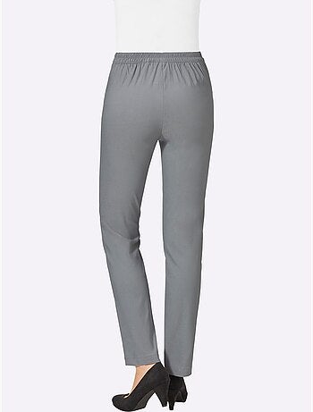 Pantalon extensible avec poches à glissière et ceinture élastique - Taille courte - Moda Vilona