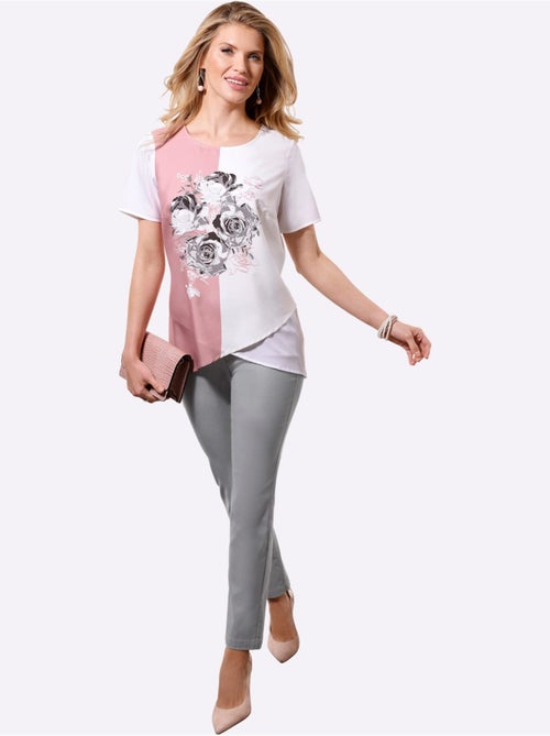 Pantalon extensible avec poches à glissière et ceinture élastique - Taille courte - Moda Vilona - Kiabi