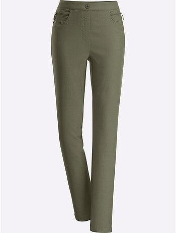 Pantalon extensible avec poches à glissière et ceinture élastique - Taille courte - Moda Vilona