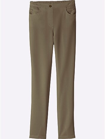 Pantalon extensible avec poches à glissière et ceinture élastique - Taille courte - Moda Vilona