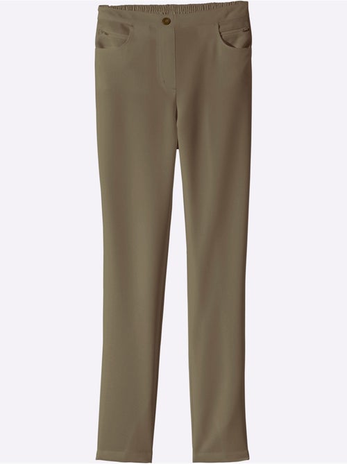 Pantalon extensible avec poches à glissière et ceinture élastique - Taille courte - Moda Vilona - Kiabi