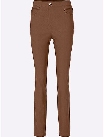 Pantalon extensible avec poches à glissière et ceinture élastique - Taille courte - Moda Vilona