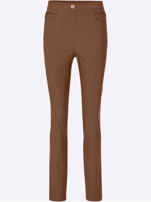 Pantalon extensible avec poches à glissière et ceinture élastique - Taille courte - Moda Vilona - Kiabi