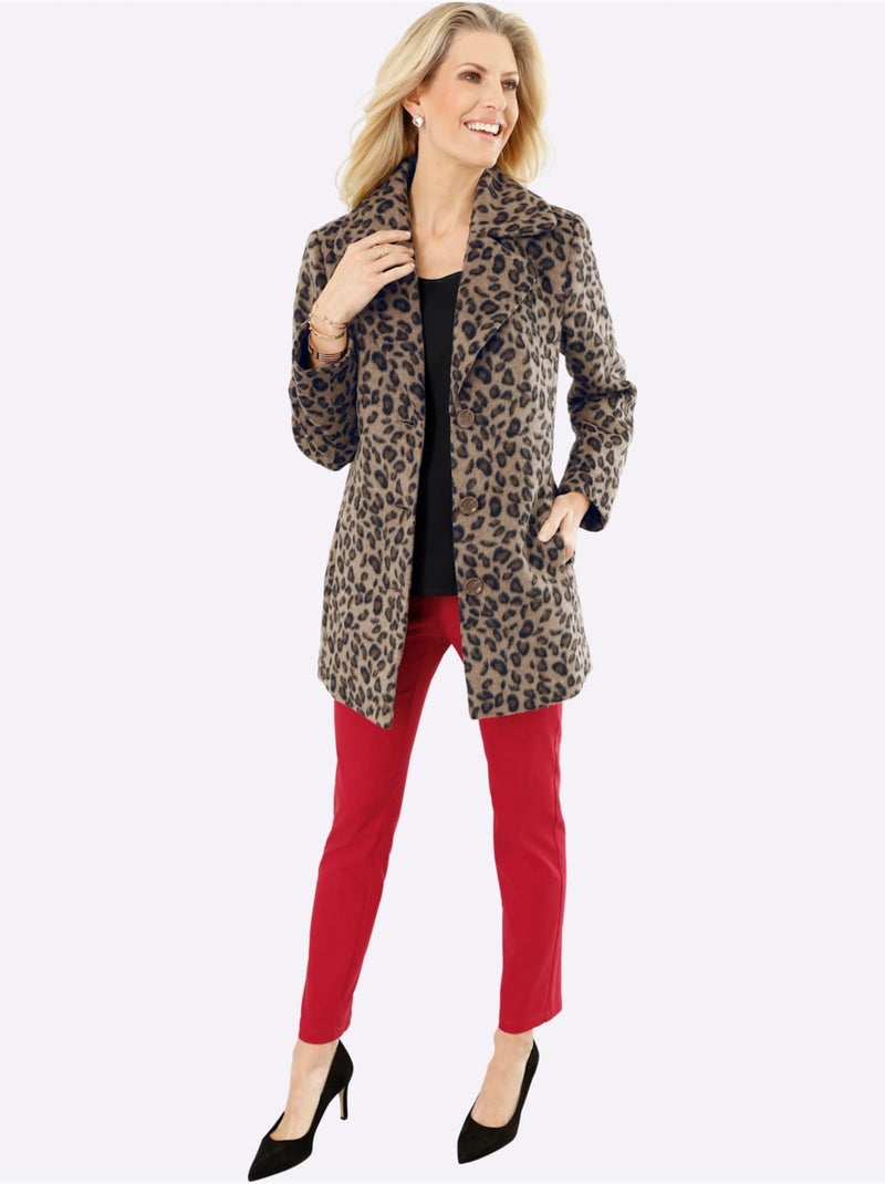 Pantalon extensible avec poches à glissière et ceinture élastique - Taille courte - Moda Vilona Rouge - Kiabi