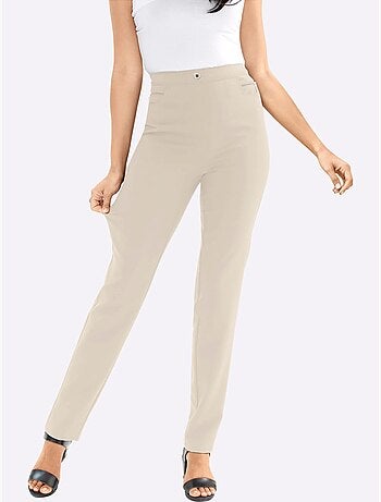 Pantalon extensible avec poches à glissière et ceinture élastique - Taille courte - Moda Vilona