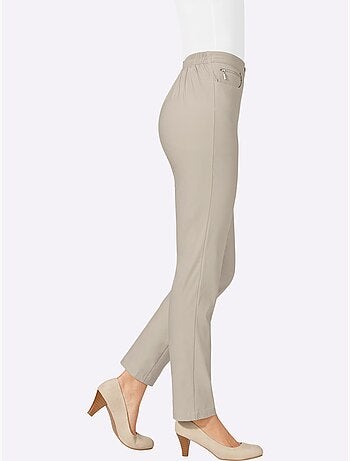 Pantalon extensible avec poches à glissière et ceinture élastique - Taille courte - Moda Vilona