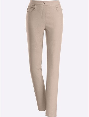 Pantalon extensible avec poches à glissière et ceinture élastique - Taille courte - Moda Vilona