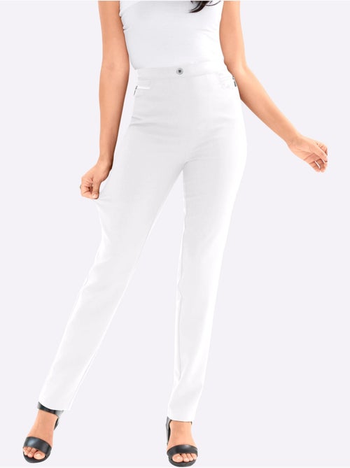 Pantalon extensible avec poches à glissière et ceinture élastique - Taille standard - Moda Vilona - Kiabi