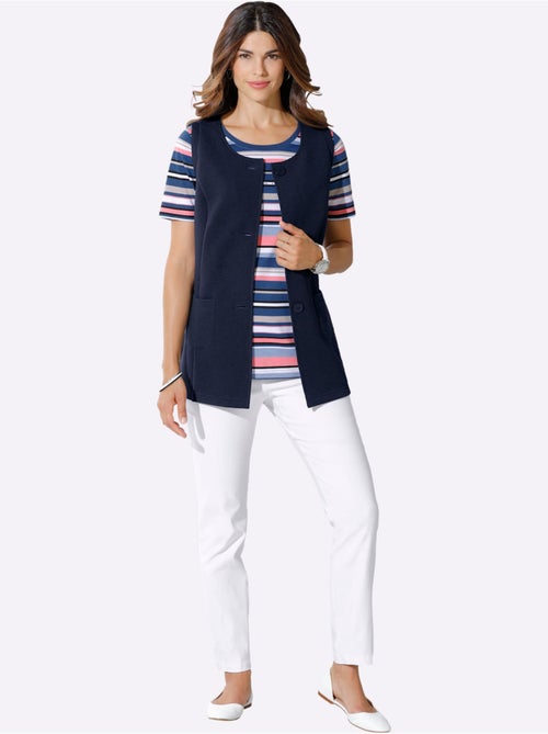 Pantalon extensible avec poches à glissière et ceinture élastique - Taille standard - Moda Vilona - Kiabi