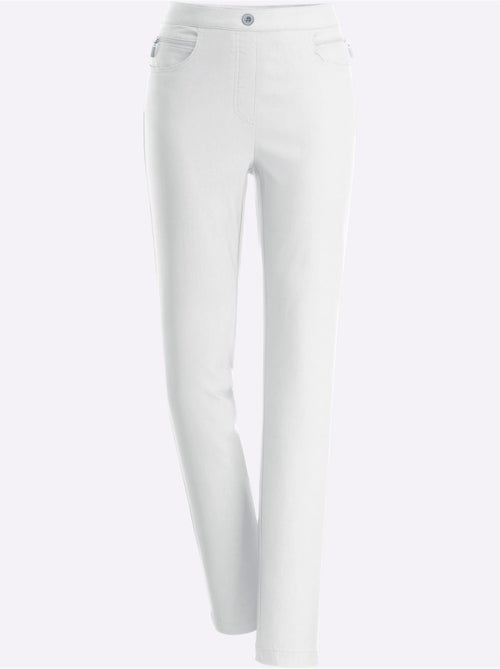 Pantalon extensible avec poches à glissière et ceinture élastique - Taille standard - Moda Vilona - Kiabi