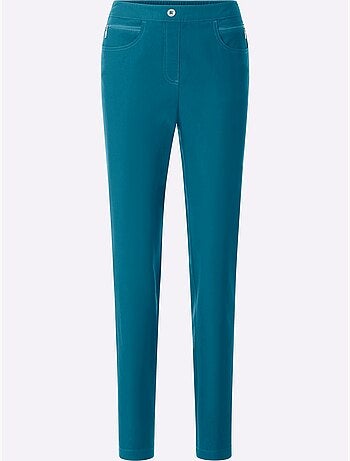 Pantalon extensible à ceinture élastique avec poches décoratives - Taille standard - Moda Vilona