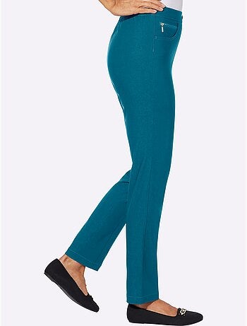 Pantalon extensible à ceinture élastique avec poches décoratives - Taille standard - Moda Vilona