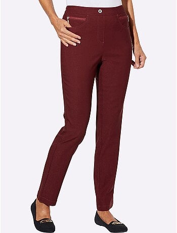 Pantalon extensible à ceinture élastique avec poches décoratives - Taille standard - Moda Vilona