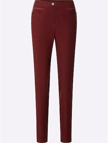 Pantalon extensible à ceinture élastique avec poches décoratives - Taille standard - Moda Vilona