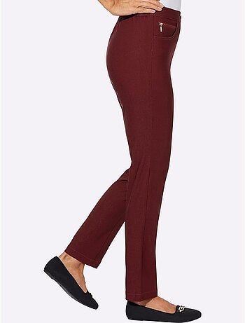 Pantalon extensible à ceinture élastique avec poches décoratives - Taille standard - Moda Vilona