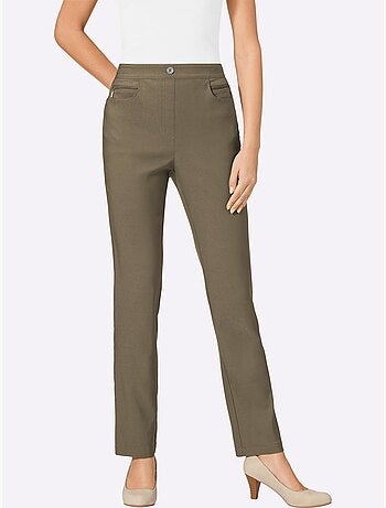 Pantalon extensible à ceinture élastique avec poches décoratives - Taille standard - Moda Vilona