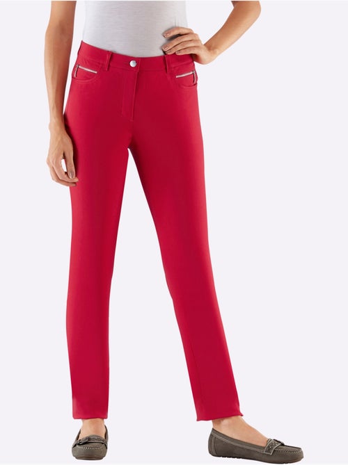 Pantalon extensible avec poches arrondies et ceinture intégrée - Taille courte - Witt - Kiabi