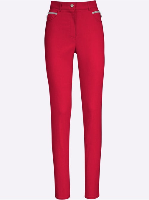 Pantalon extensible avec poches arrondies et ceinture intégrée - Taille courte - Witt - Kiabi