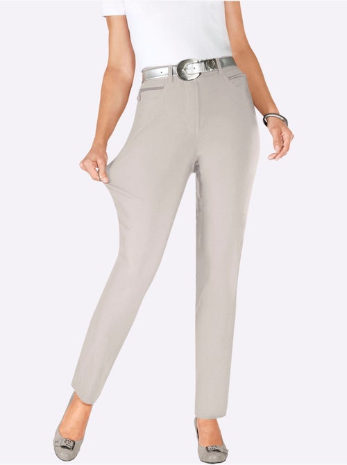 Pantalon extensible avec poches arrondies et ceinture intégrée - Taille longue - Witt - Kiabi