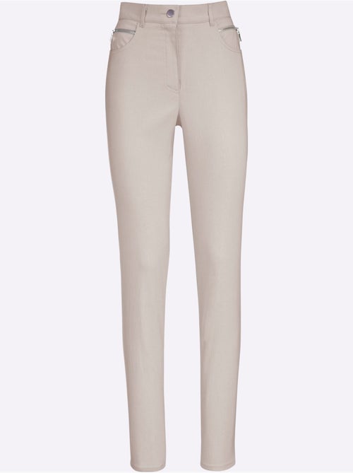 Pantalon extensible avec poches arrondies et ceinture intégrée - Taille longue - Witt - Kiabi