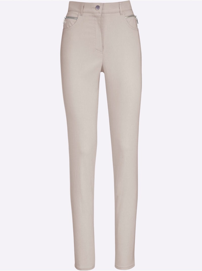 Pantalon extensible avec poches arrondies et ceinture intégrée - Taille longue - Witt Gris foncé - Kiabi