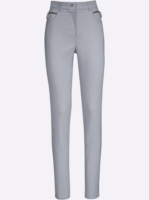 Pantalon extensible avec poches arrondies et ceinture intégrée - Taille longue - Witt - Kiabi