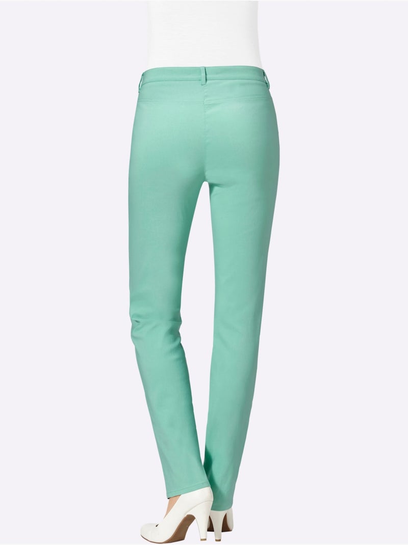 Pantalon extensible avec poches et fermeture à glissière - Taille extra courte - Witt Menthe - Kiabi