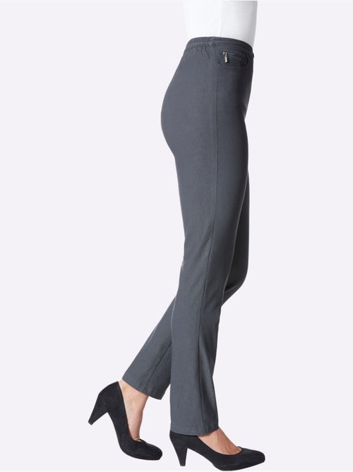 Pantalon extensible avec poches zippées et ceinture élastique - Taille courte - Moda Vilona - Kiabi