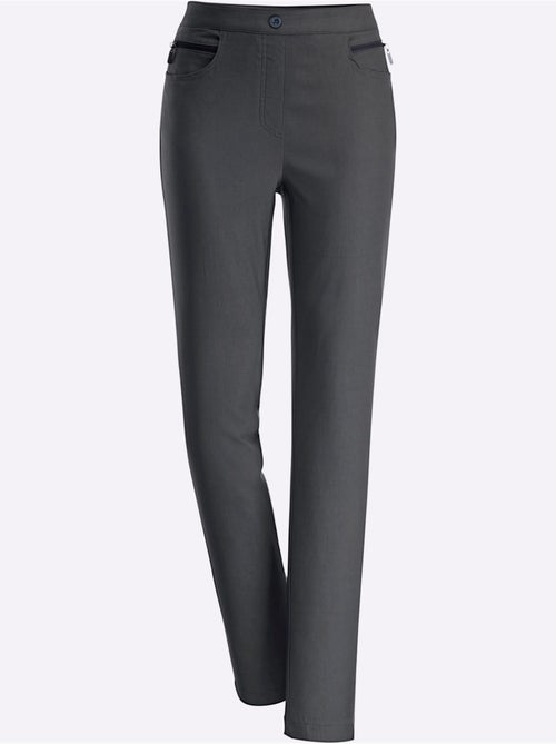 Pantalon extensible avec poches zippées et ceinture élastique - Taille courte - Moda Vilona - Kiabi