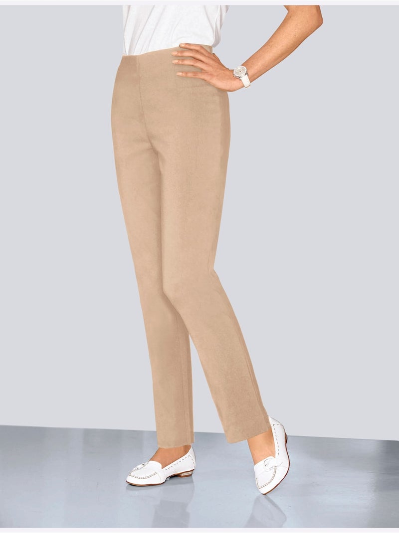 Pantalon Extensible Ceinture élastique Intégrée - Taille Courte - Witt Beige - Kiabi