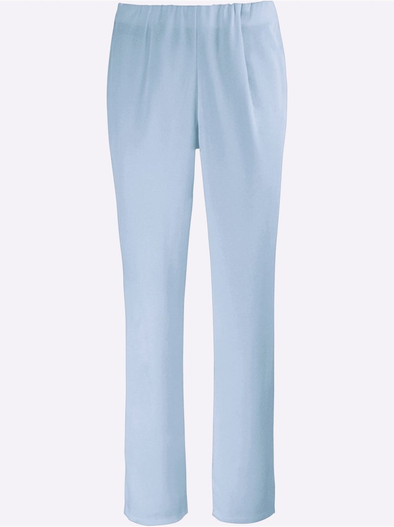 Pantalon Extensible Ceinture élastique Intégrée - Taille Courte - Witt Bleu ciel - Kiabi