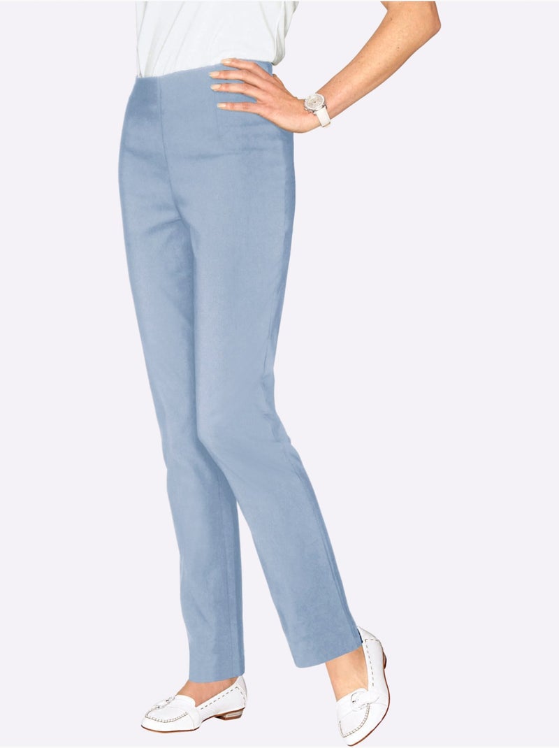Pantalon Extensible Ceinture élastique Intégrée - Taille Courte - Witt Bleu ciel - Kiabi