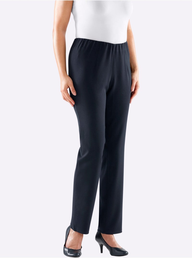 Pantalon Extensible Ceinture élastique Intégrée - Taille Courte - Witt Bleu marine - Kiabi