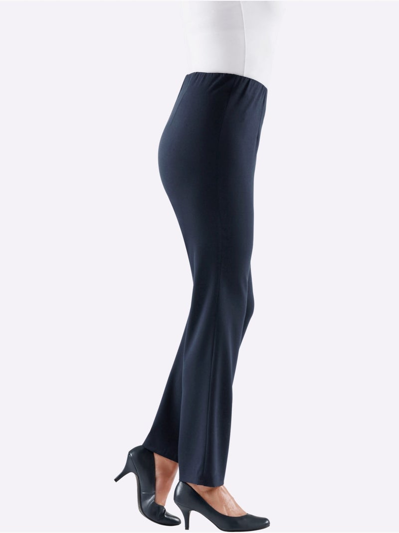 Pantalon Extensible Ceinture élastique Intégrée - Taille Courte - Witt Bleu marine - Kiabi