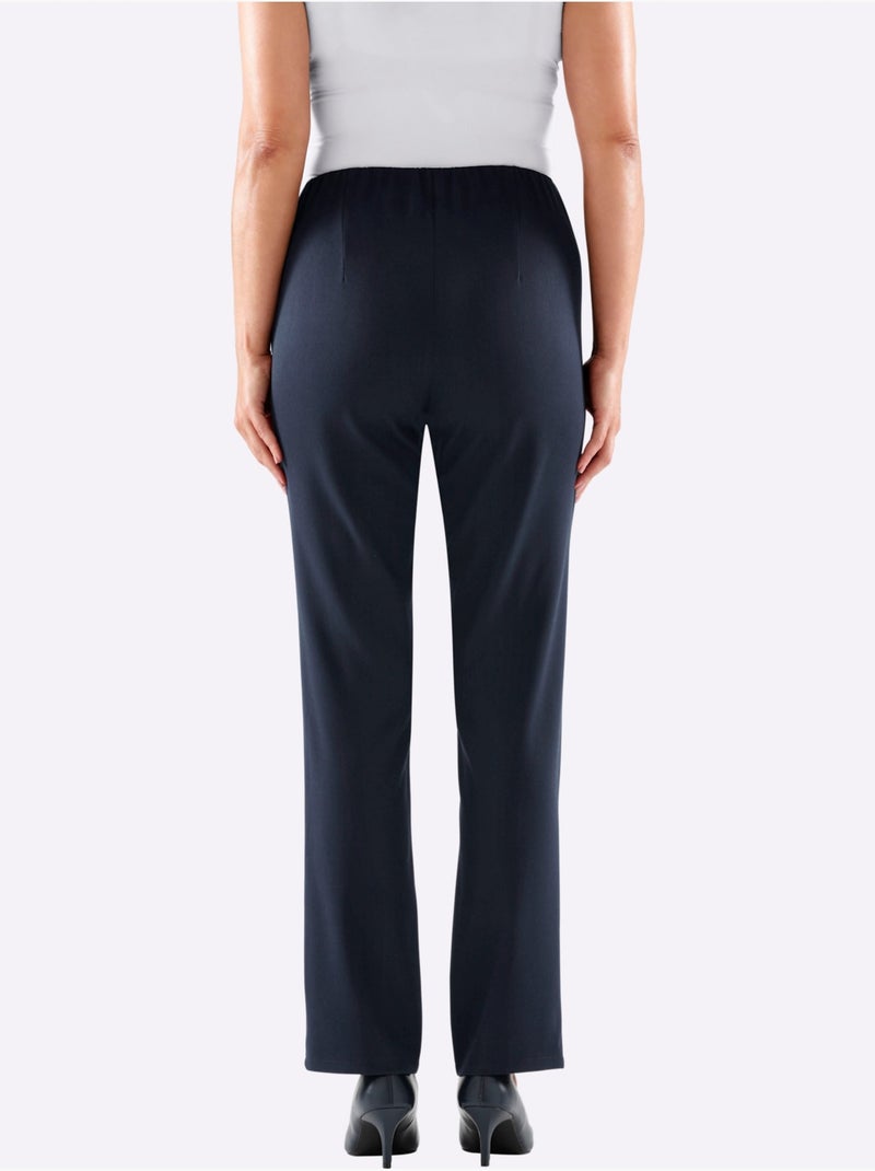 Pantalon Extensible Ceinture élastique Intégrée - Taille Courte - Witt Bleu marine - Kiabi
