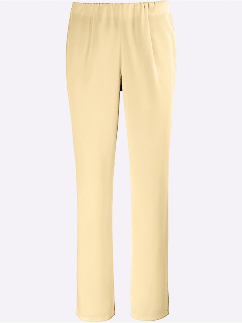 Pantalon Extensible Ceinture élastique Intégrée - Taille Courte - Witt Jaune - Kiabi