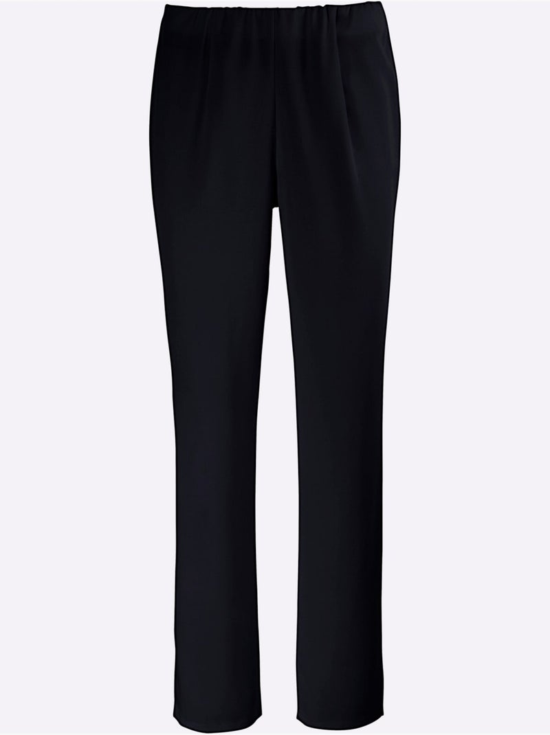 Pantalon Extensible Ceinture élastique Intégrée - Taille Courte - Witt Noir - Kiabi