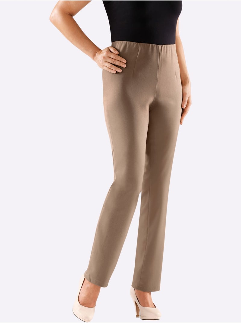 Pantalon Extensible Ceinture élastique Intégrée - Taille Extra Courte - Witt Beige - Kiabi