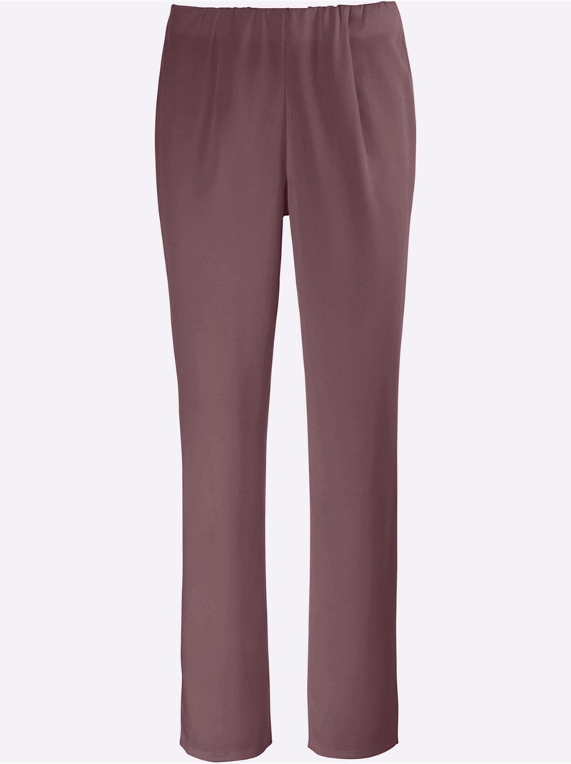 Pantalon Extensible Ceinture élastique Intégrée - Taille Extra Courte - Witt Bois de rose - Kiabi