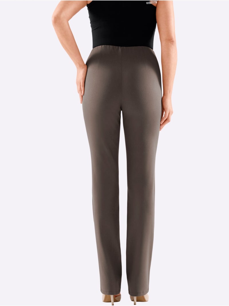Pantalon Extensible Ceinture élastique Intégrée - Taille Extra Courte - Witt Gris taupe - Kiabi