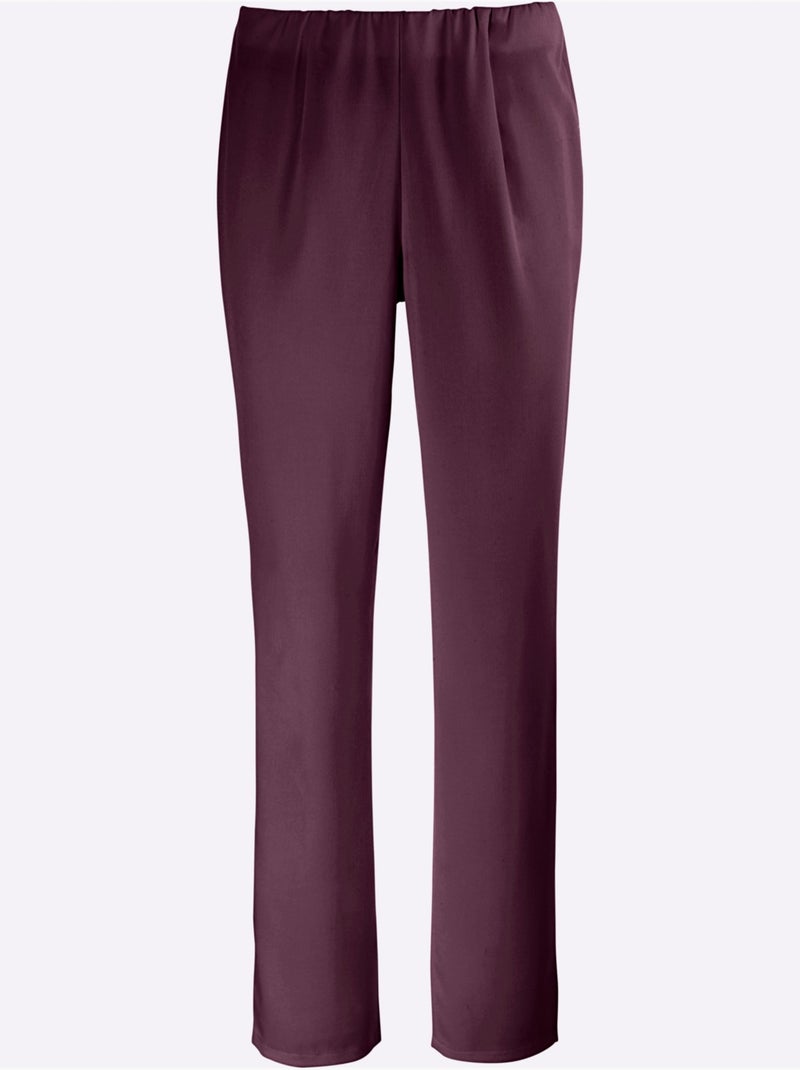 Pantalon Extensible Ceinture élastique Intégrée - Taille Standard - Witt Bordeaux - Kiabi