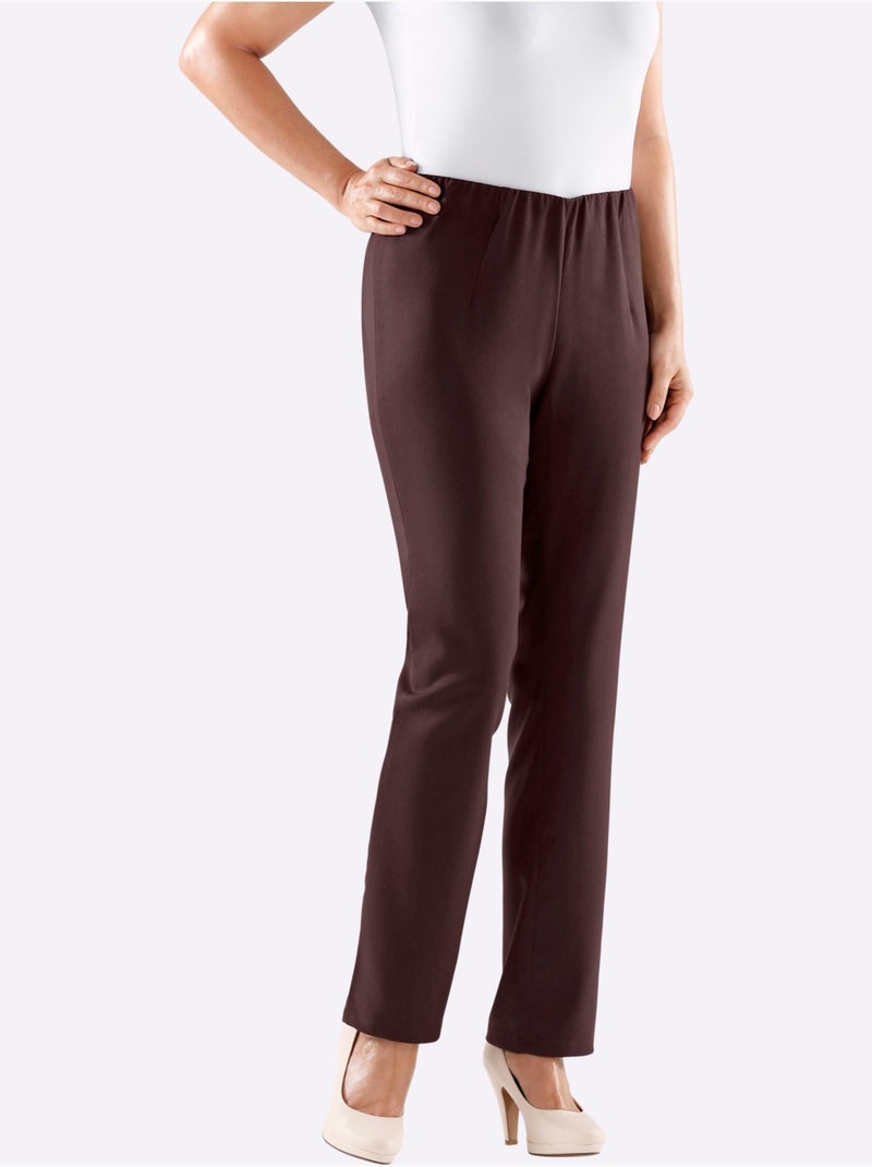Pantalon Extensible Ceinture élastique Intégrée - Taille Standard - Witt Marron - Kiabi